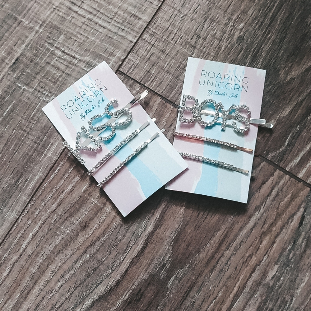 3/$30 Kiss Boys Rhinestone Bobby Pins